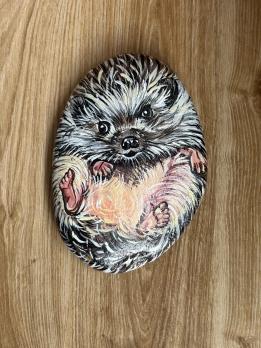 Картина на камне Ёжик Art-Works Ручная роспись
