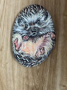 Картина на камне Ёжик Art-Works Ручная роспись